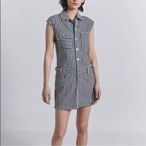 Current Elliott Striped Jumpsuit Dress Sleeveless 0